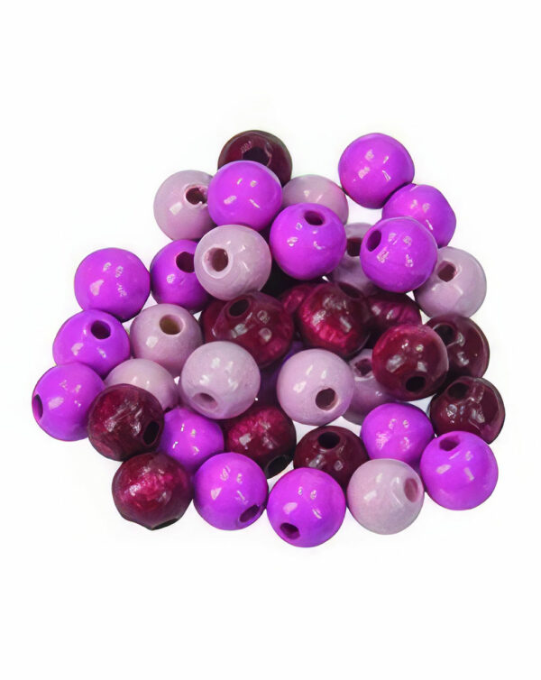 Perles en bois - Efco - rose