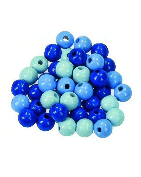 Perles en bois - Efco - bleu